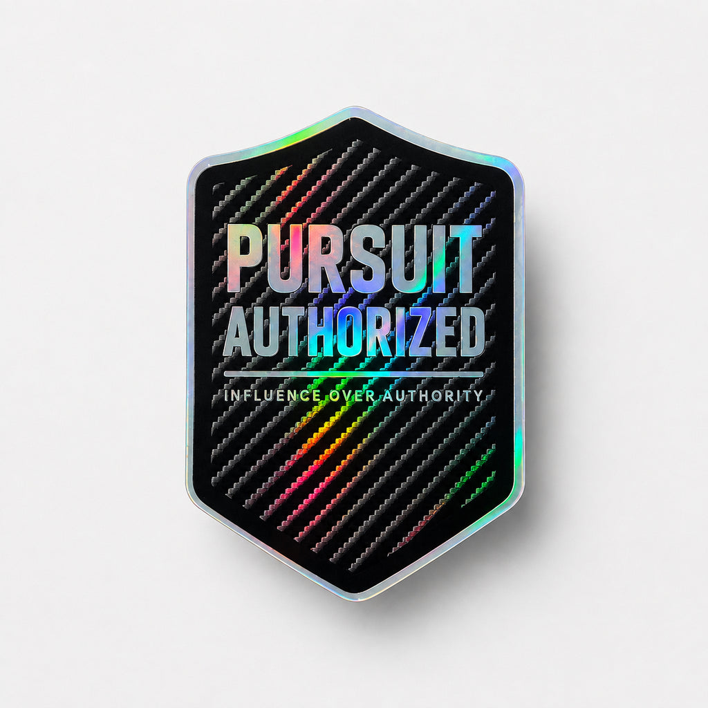 PURSUIT AUTHORIZED Sticker (Holographic and Carbon Fiber) Official IOA sticker