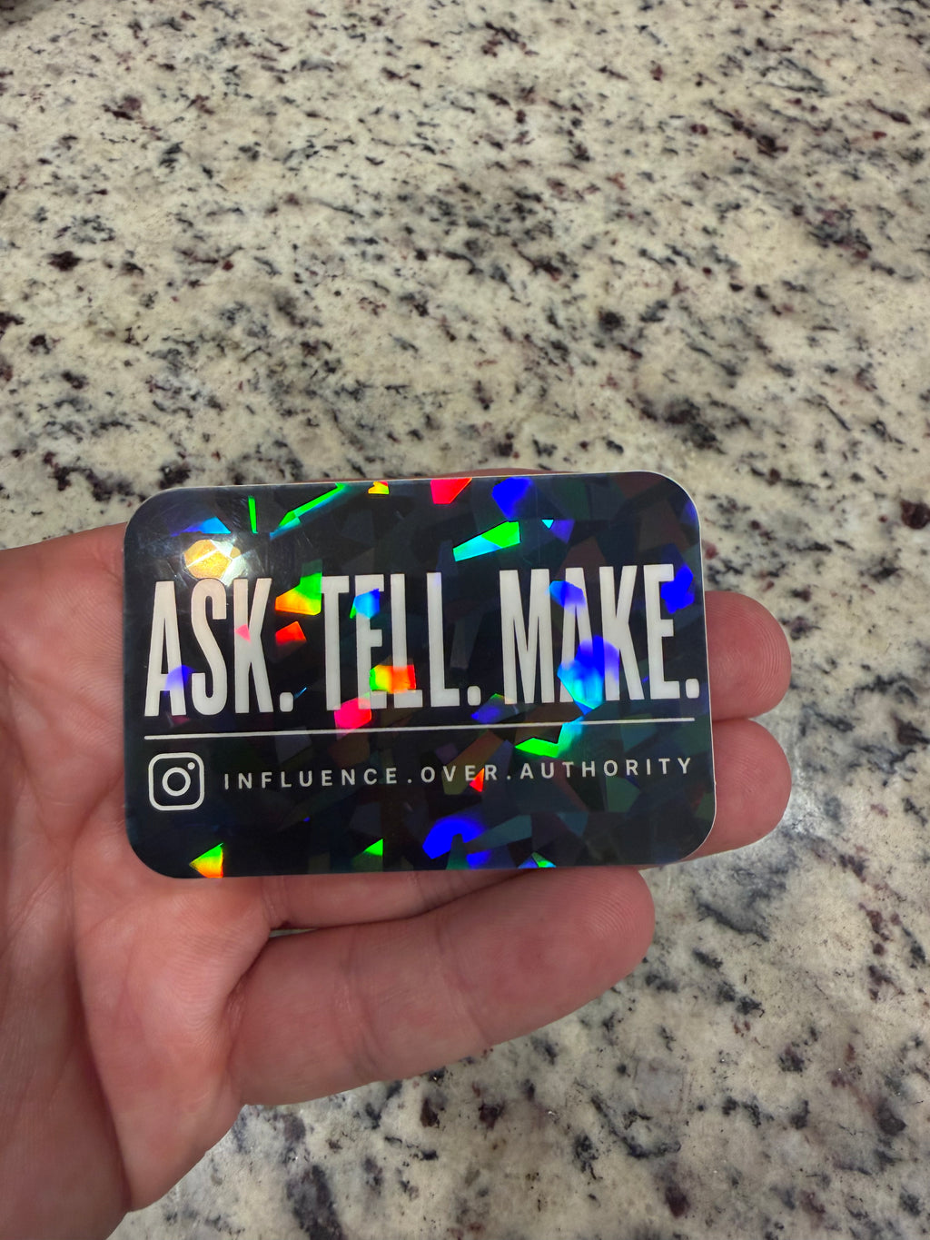 Official IOA “Ask. Tell. Make.” Cracked Ice- Sticker
