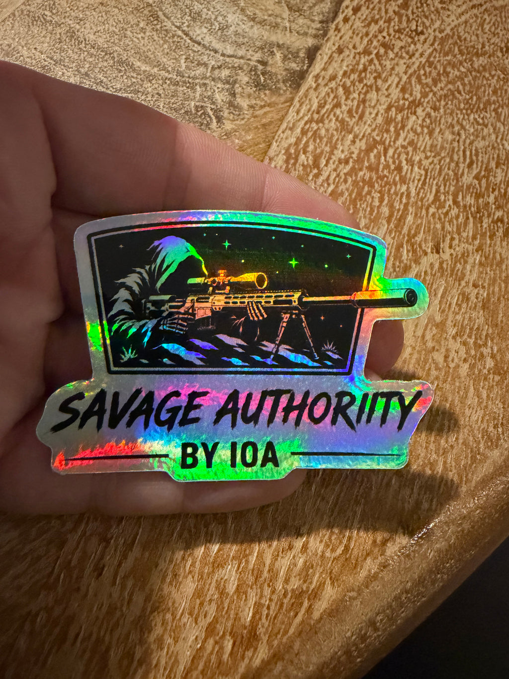 "Savage Authority" Sniper Sticker (Holographic)- Official IOA Savage Authority Series