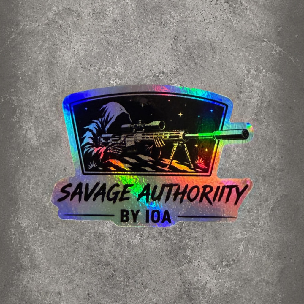"Savage Authority" Sniper Sticker (Holographic)- Official IOA Savage Authority Series