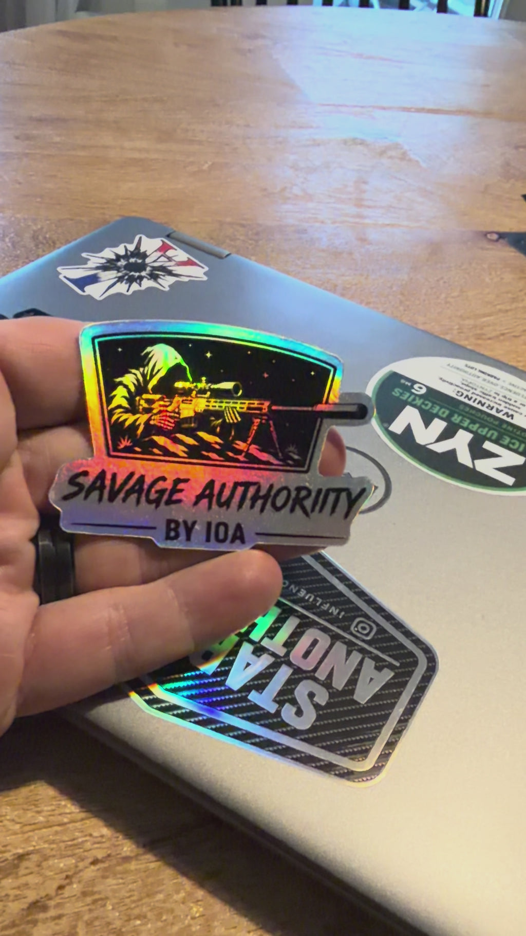 "Savage Authority" Sniper Sticker (Holographic)- Official IOA Savage Authority Series