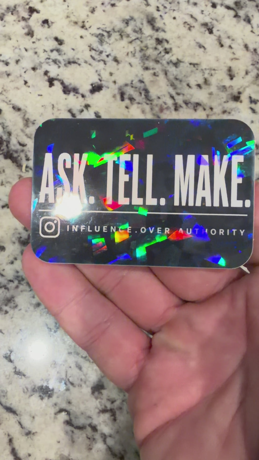 Official IOA “Ask. Tell. Make.” Cracked Ice- Sticker