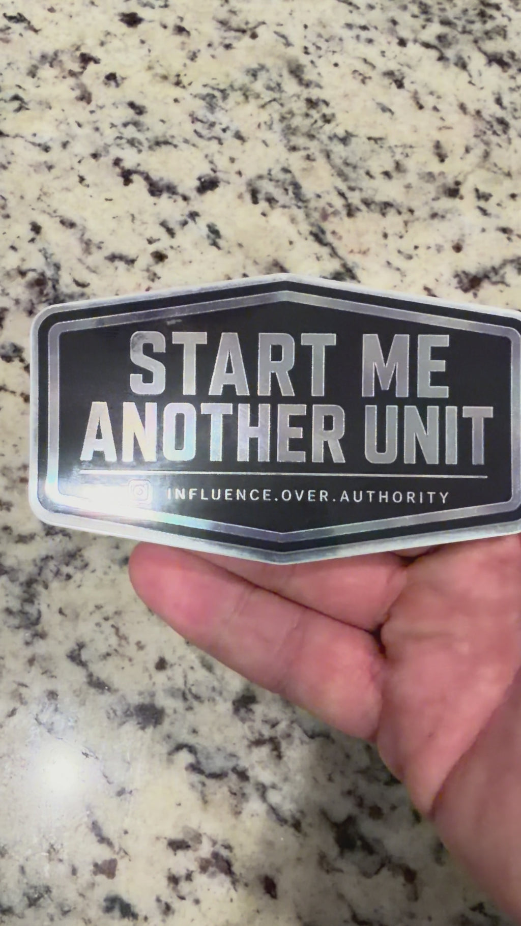 “Start Me Another Unit” Sticker (Gloss Black and Mirror subtle color)- Official IOA sticker